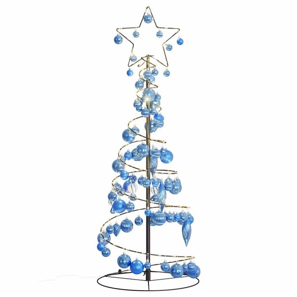 vidaXL LED Weihnachtsbaum mit Kugeln 80 LEDs Warmwei&szlig; 120 cm