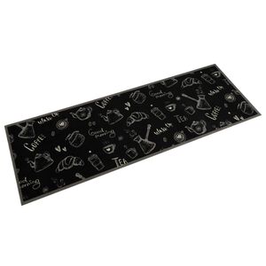 vidaXL K&uuml;chenteppich Waschbar Morgen Schwarz 60x180 cm Samt