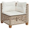 vidaXL 5-tlg. Garten-Sofagarnitur mit Kissen Beige Poly Rattan