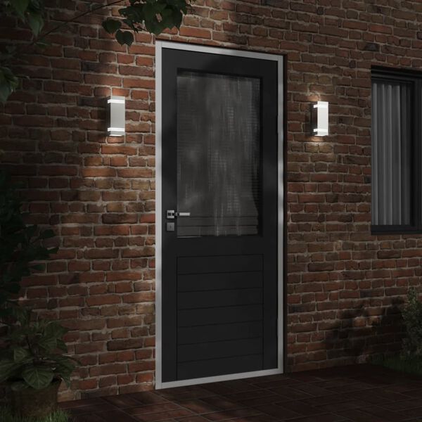 vidaXL Außenwandleuchte Silbern Edelstahl