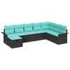vidaXL Garten-Sofa-Set mit Kissen 8 pcs Schwarz Poly Rattan