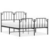 vidaXL Bettgestell mit Kopf- und Fu&szlig;teil Metall Schwarz 135x190 cm