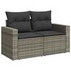 vidaXL 8-tlg. Garten-Sofagarnitur mit Kissen Grau Poly Rattan Akazie
