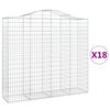 vidaXL Gabionen mit Hochbogen 18Stk. 200x50x180/200cm Verzinktes Eisen