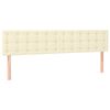 vidaXL Boxspringbett mit Matratze Creme 200x200 cm Kunstleder