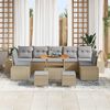 vidaXL Garten-Sofa-Set mit Kissen mit Kissen 10 pcs Beige und Hellgrau
