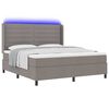 vidaXL LED Boxspringbett mit Matratze Taupe 180 x 200 cm Stoff