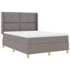 vidaXL Boxspringbett mit LED-Lichtleisten Taupe 160 x 200 cm Stoff