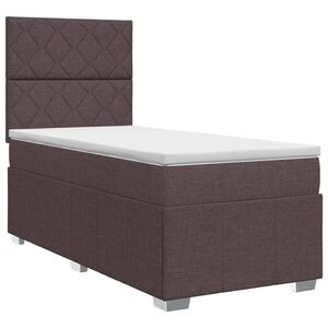 vidaXL Boxspringbett mit Matratze Dunkelbraun 100 x 200 cm Stoff
