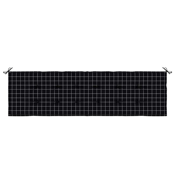 vidaXL Gartenbank-Kissen Plaid Schwarz 180 x 50 x 4 cm Oxford Stoff
