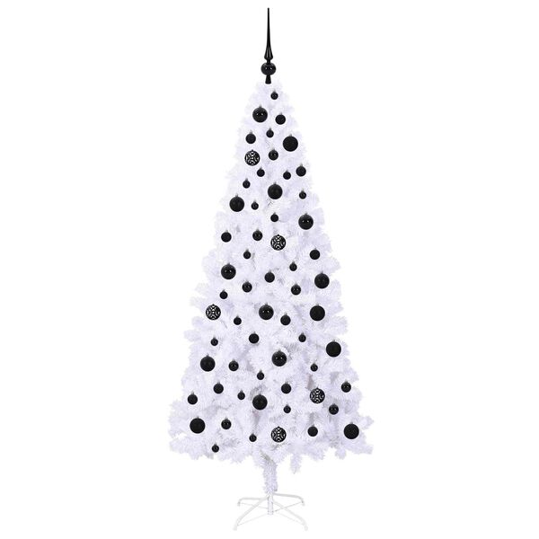 vidaXL K&uuml;nstlicher Weihnachtsbaum Wei&szlig; 180 cm PVC und Stahl