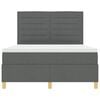 vidaXL Boxspringbett mit Matratze Dunkelgrau 140 x 190 cm Stoff