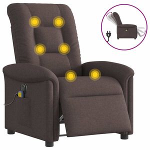 vidaXL Massagesessel Elektrisch Dunkelbraun Stoff