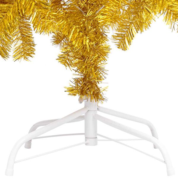 vidaXL Künstlicher Weihnachtsbaum Beleuchtung & Kugeln Gold 120 cm PET