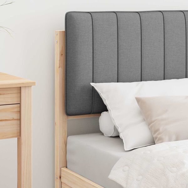 vidaXL Bettgestell mit gepolstertem Kopfteil Hellgrau 80 x 200 cm