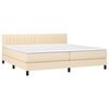 vidaXL Boxspringbett mit Matratze & LED Creme 200x200 cm Stoff