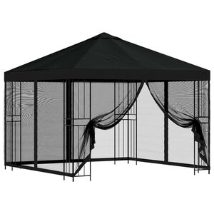 vidaXL Garten Pavillon mit Seitenw&auml;nden 3 x 3 m Schwarz