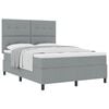 vidaXL Boxspringbett mit Matratze Hellgrau 140 x 190 cm Stoff