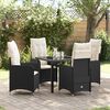 vidaXL Garten Essgruppe mit Kissen 5 pcs Schwarz Poly Rattan