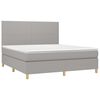 vidaXL Boxspringbett mit Matratze & LED Hellgrau 160x200 cm Stoff