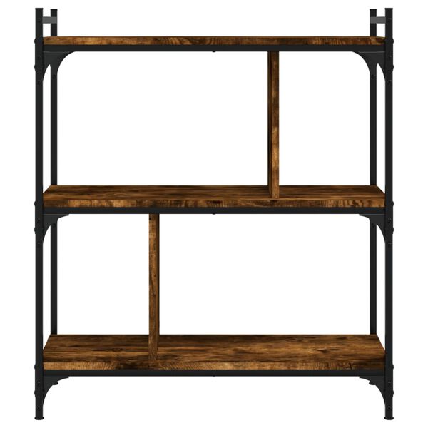 vidaXL Bücherregal 3 Böden Räuchereiche 76x32x88 cm Holzwerkstoff