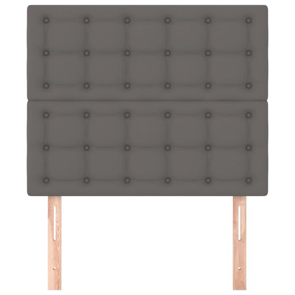 vidaXL Kopfteil Grau 80x5x118/128 cm Kunstleder