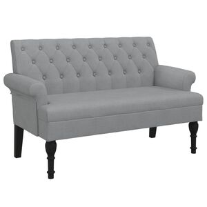 vidaXL Sitzbank mit R&uuml;ckenlehne Hellgrau 120x62x75,5 cm Stoff