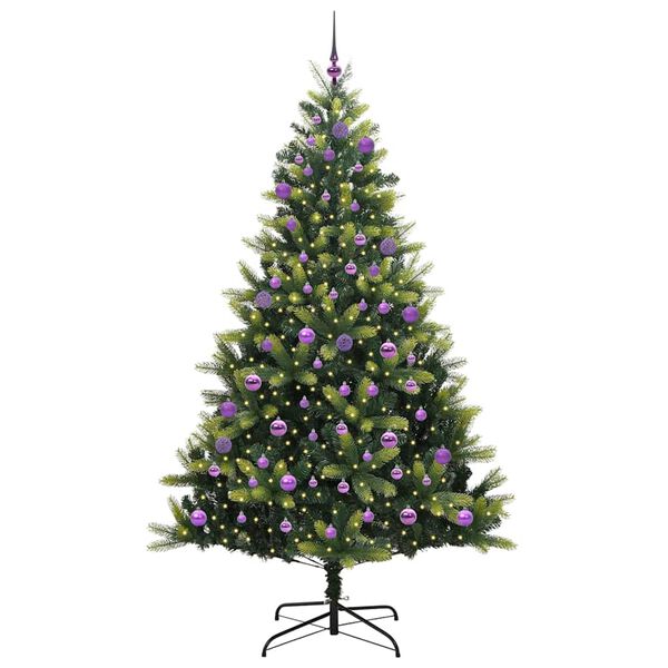 vidaXL K&uuml;nstlicher Klapp-Weihnachtsbaum mit 300 LEDs Gr&uuml;n 240 cm