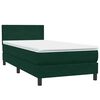 vidaXL Boxspringbett mit Matratze Dunkelgr&uuml;n 90x210 cm Samt