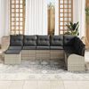 vidaXL Garten-Sofa-Set mit Kissen 8 pcs Hellgrau Poly Rattan