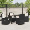 vidaXL Garten Essgruppe 5 pcs Schwarz Poly-Rattan