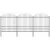vidaXL Gartenzaun mit Speerspitze Stahl 504 x 200 cm Schwarz