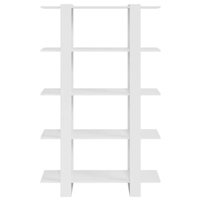 vidaXL Bücherregal/Raumteiler Hochglanz-Weiß 100x30x160 cm