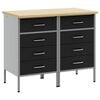 vidaXL Werkbank mit Speicher 2 Stk. Schwarz und Grau 100 x 55 x 85 cm