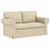 vidaXL Sofa 2 pcs Creme 155 x 82 x 80 cm Stoff
