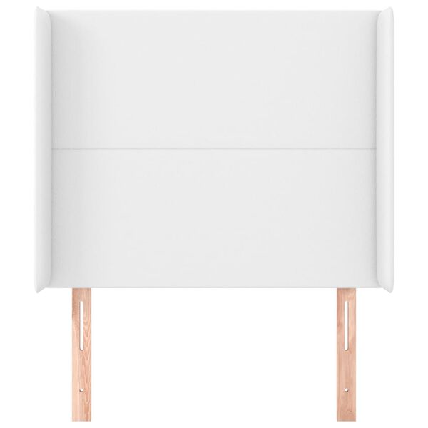 vidaXL Kopfteil mit Ohren Weiß 83x16x118/128 cm Kunstleder