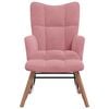 vidaXL Schaukelstuhl mit Hocker Samt Rosa