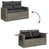 vidaXL Garten-Sofa-Set mit Kissen mit Speicher 10 pcs Grau