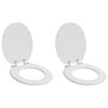 vidaXL Soft-Close Toilettensitz 2 Stk. Wei&szlig; 44 x 38 cm MDF-Platte