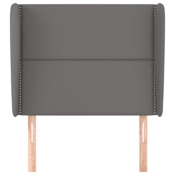vidaXL Kopfteil mit Ohren Grau 83x23x118/128 cm Kunstleder