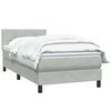 vidaXL Boxspringbett mit Matratze Hellgrau 80x220 cm Samt