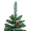 vidaXL Weihnachtsbaum Schlank mit Echtholz und Zapfen Grün 150 cm PVC