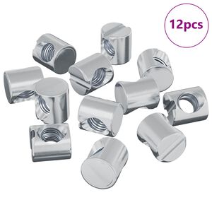 vidaXL Zylindermuttern 12 pcs Silber M6 x 12 mm Metall