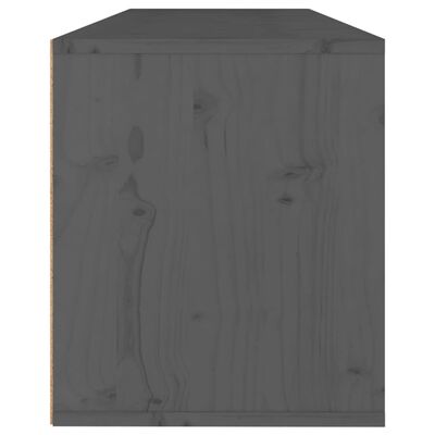 vidaXL Wandschrank Grau 100x30x35 cm Massivholz Kiefer