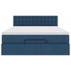 vidaXL Ottoman-Bett mit Matratze Blau 140x200 cm Stoff