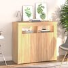 vidaXL Sideboard mit LED-Leuchten Sonoma-Eiche 80x35x75 cm