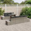vidaXL Sofa Set mit Kissen 8 pcs Grau Poly-Rattan