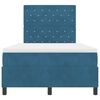 vidaXL LED Boxspringbett mit Matratze Dunkelblau 120 x 200 cm Stoff