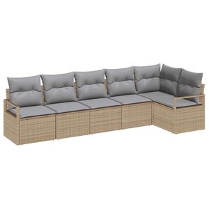 vidaXL Sofa Set 6 pcs Beige Poly-Rattan