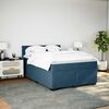 vidaXL Boxspringbett mit Matratze Blau 160x200 cm Samt